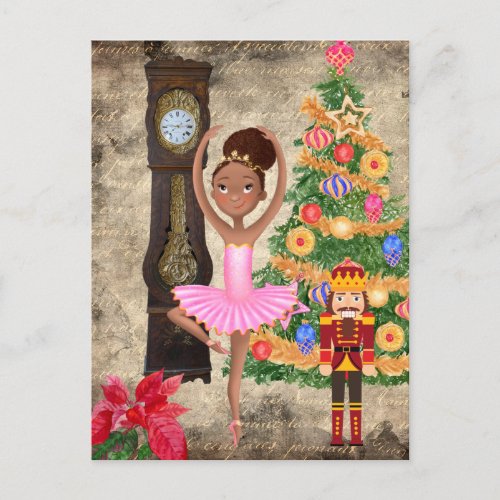 The Nutcracker Clara Act I Christmas Eve Holiday Postcard