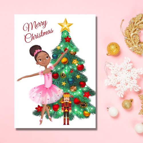 The Nutcracker Clara Ballerina Christmas Ballet Holiday Card