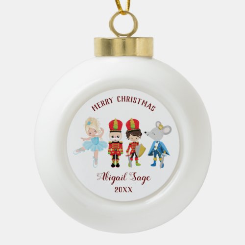 The Nutcracker Clara Mouse King Christmas Ceramic Ball Christmas Ornament