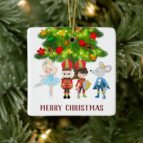 The Nutcracker Clara Soldier and Mouse King Ceramic Ornament
