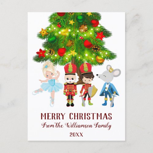 The Nutcracker Clara Soldier and Mouse King Holiday Postcard