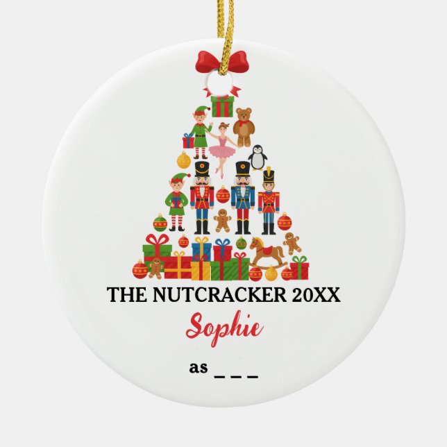 The Nutcracker Custom Ballet Role Christmas Ceramic Ornament (Front)
