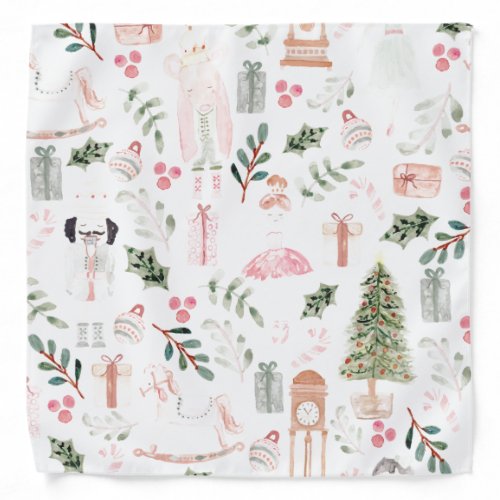 The Nutcracker Holiday Watercolor Bandana