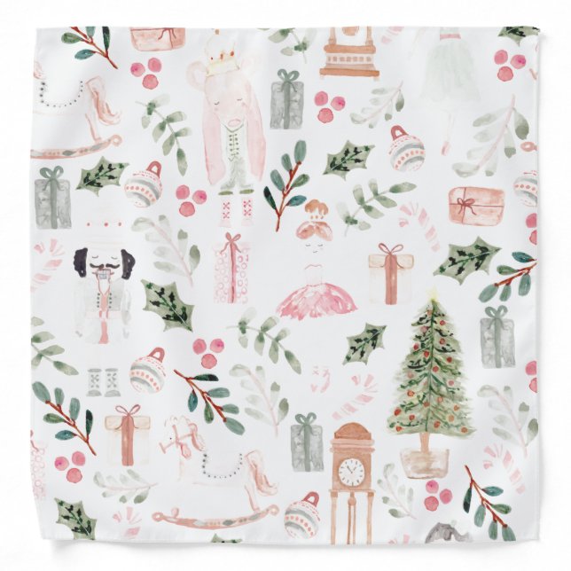 The Nutcracker Holiday Watercolor Bandana (Front)