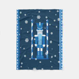 The Nutcracker in Blue Fleece Blanket