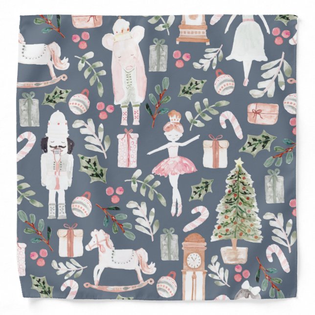 The Nutcracker modern watercolor Bandana (Front)