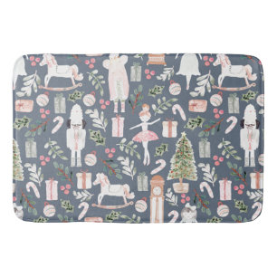 The Nutcracker modern watercolor Bath Mat