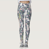 Cute colorful indian elephants pattern leggings