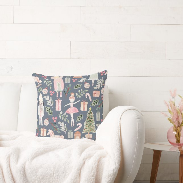 The Nutcracker modern watercolor Throw Pillow (Couch)