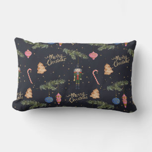 The Nutcracker, navy Lumbar Pillow