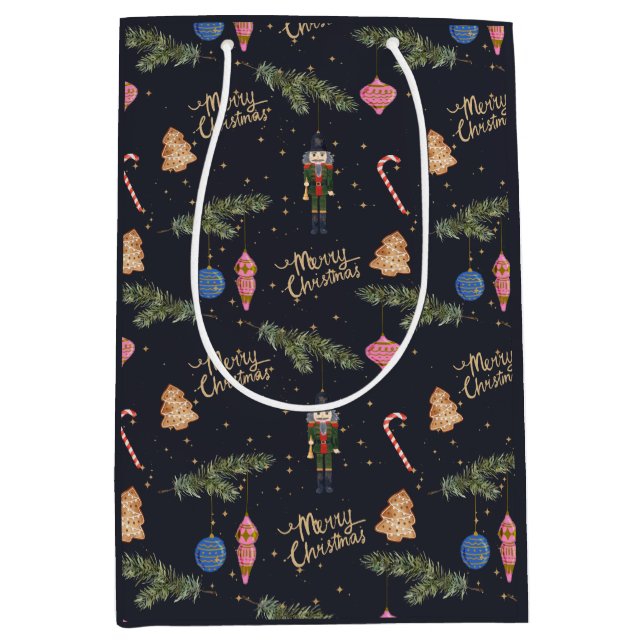 The Nutcracker, navy  Medium Gift Bag (Front)