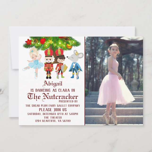 The Nutcracker Photo Ballet Dance Performance Invitation (Front)