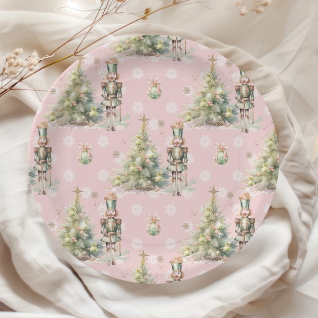 The Nutcracker pink Winter Onederland birthday Paper Plates (Creator Uploaded)