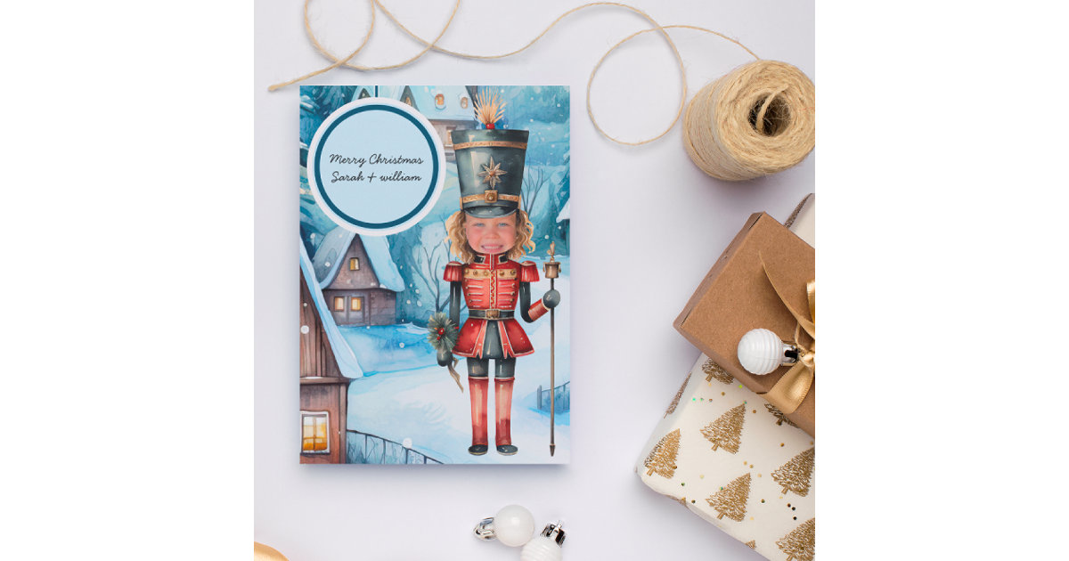 The Nutcracker “replace the face” Christmas Card Zazzle