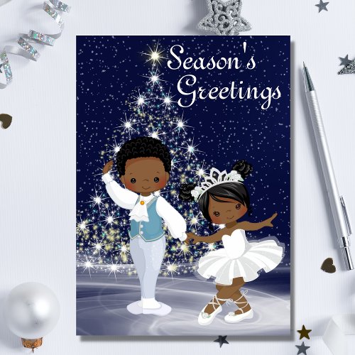 The Nutcracker Snow Queen and Cavalier Ballet Holiday Card