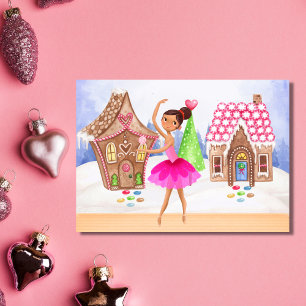 The Nutcracker Sugar Plum Fairy Ballet Christmas Holiday Card