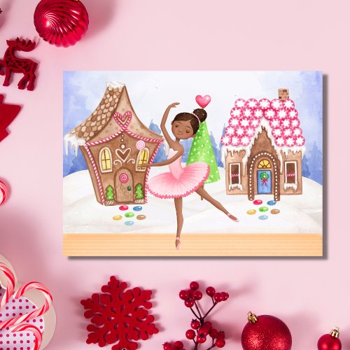 The Nutcracker Sugar Plum Fairy Ballet Christmas Holiday Card