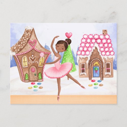 The Nutcracker Sugar Plum Fairy Ballet Christmas Holiday Postcard