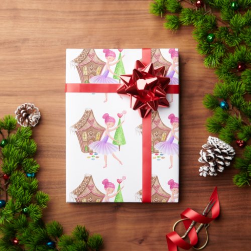 The Nutcracker Sugar Plum Fairy Ballet Christmas Wrapping Paper