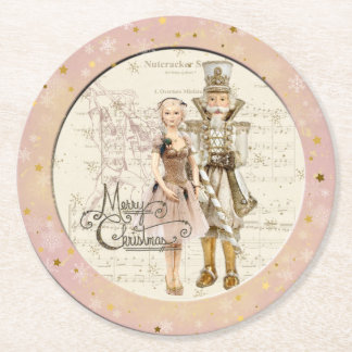 The Nutcracker Suite-Ballerina & Nutcracker Round Paper Coaster
