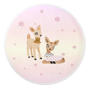 The Nutcracker Suite - Deer Fawns Ceramic Knob