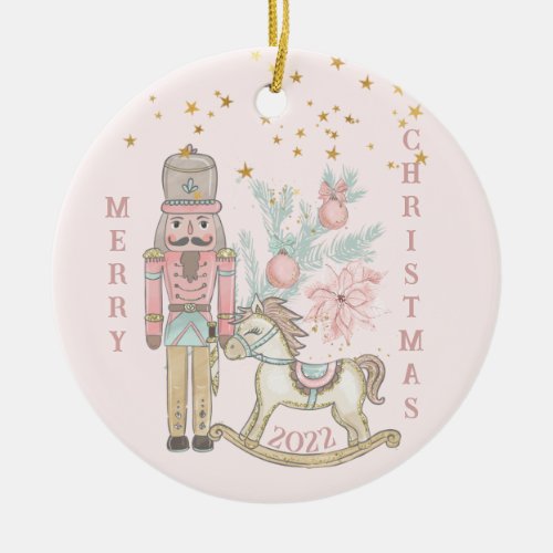 The Nutcracker Suite With His Rocking Horse Ceramic Ornament