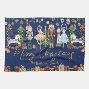 The Nutcracker Vintage Ballet Merry Christmas Kitchen Towel