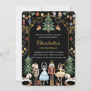 The Nutcracker Vintage Christmas Birthday Invitation