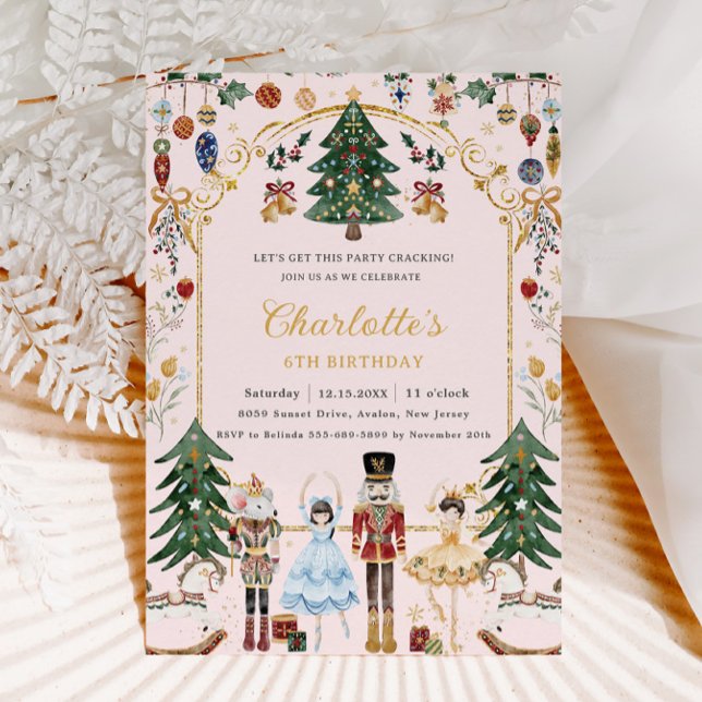 The Nutcracker Vintage Christmas Birthday  Invitation (Creator Uploaded)