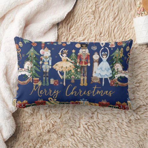 The Nutcracker Vintage Christmas  Lumbar Pillow