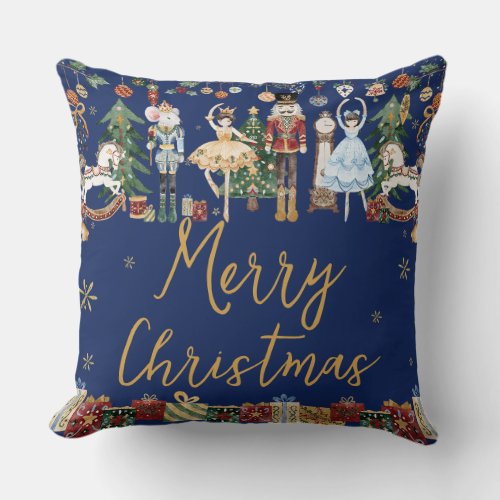 The Nutcracker Vintage Christmas Square Throw Pillow