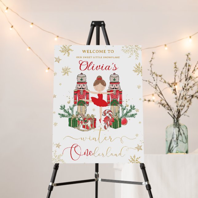 The Nutcracker Winter Onederland 1st Birthday Red  Foam Board (In Situ (Stand))