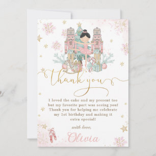 The Nutcracker Winter Onederland 1st Birthday Thank You Card