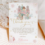 The Nutcracker Winter Onederland 1st Birthday  Thank You Card<br><div class="desc">Personalize this sweet pink winter onederland first birthday party thank you card with your party details easily and quickly, simply press the customize it button to further re-arrange and format the style and placement of the text.  Featuring whimsical characters from the Nutcracker in sweet pastel colors. A perfect coordinating thank...</div>