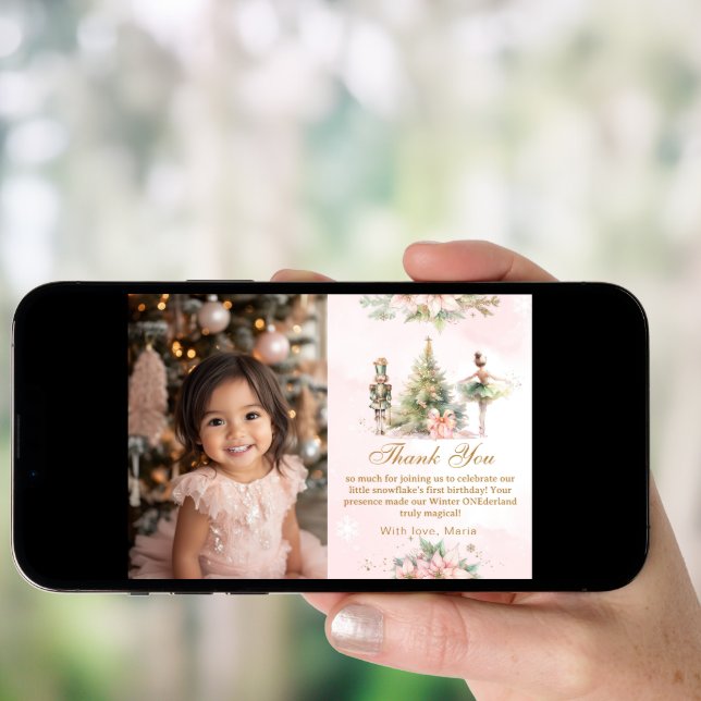 The Nutcracker Winter Onederland photo Thank you Invitation (Front Digital)