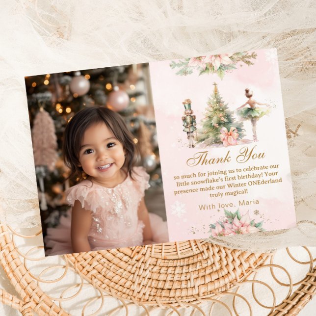 The Nutcracker Winter Onederland photo Thank you Invitation (Creator Uploaded)