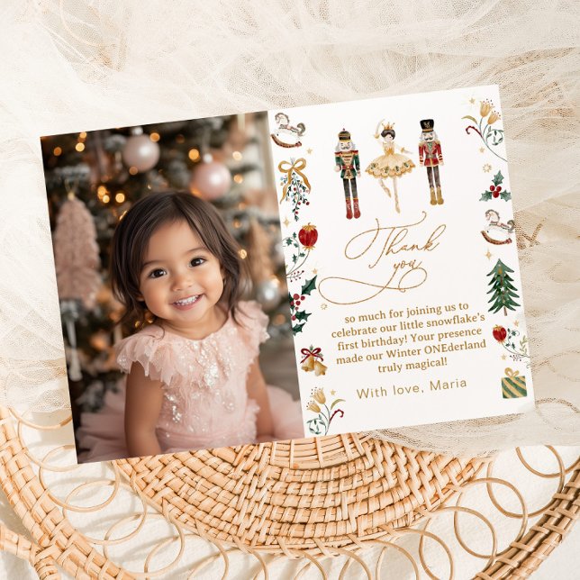 The Nutcracker Winter Onederland photo Thank you Invitation (Creator Uploaded)