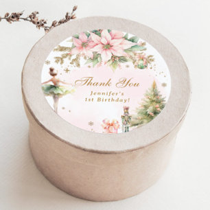 The Nutcracker Winter Onederland Thank you Classic Round Sticker