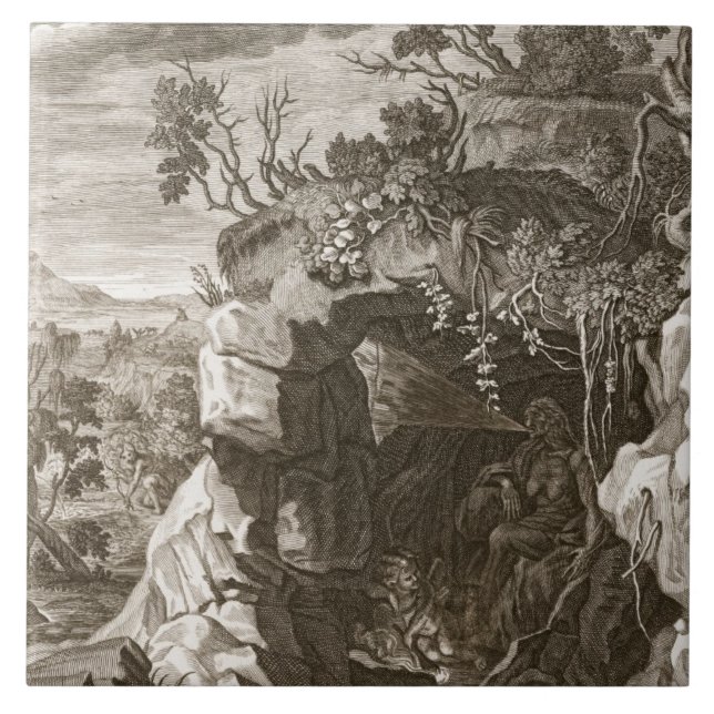 The Nymph Echo Changed into Sound, 1731 (engraving Tile (Front)