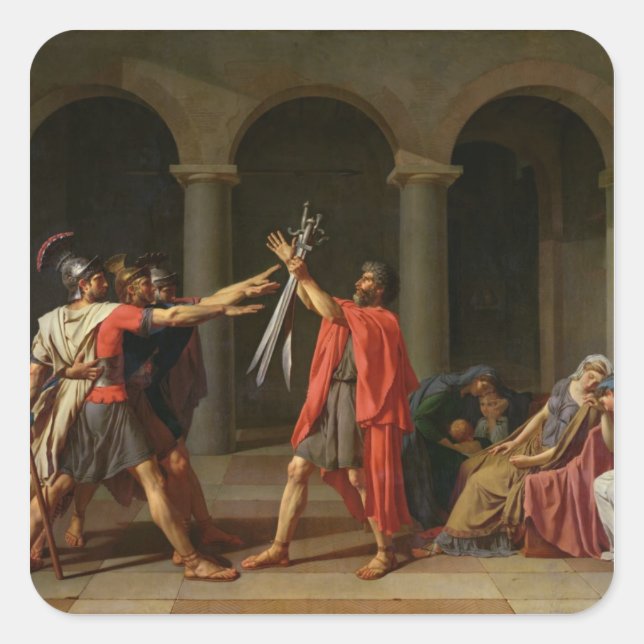 The Oath of Horatii, 1784 Square Sticker (Front)