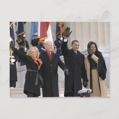 The Obamas  The Bidens Postcard