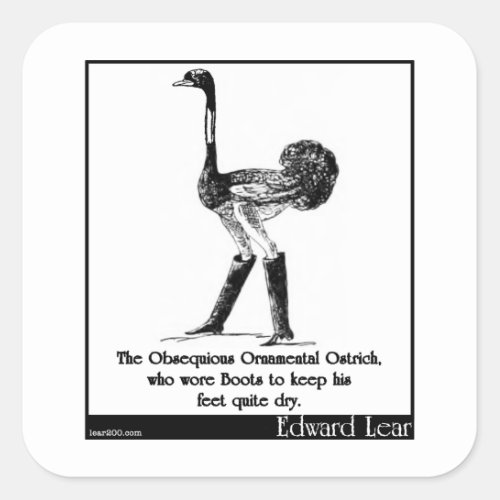 The Obsequious Ornamental Ostrich Square Sticker