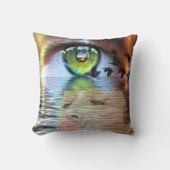 The Observer Throw Pillow (Front)