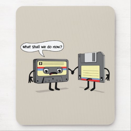 The Obsoletes Retro Floppy Disk Cassette Tape Mouse Pad