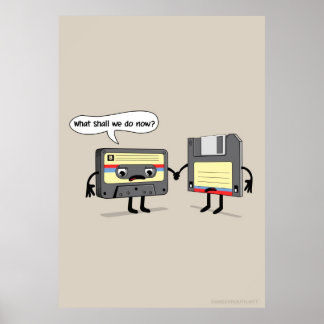 The Obsoletes (Retro Floppy Disk Cassette Tape) Poster