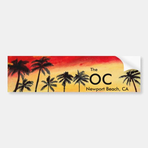 The OC Newport Beach California Bumper Sticker Art
