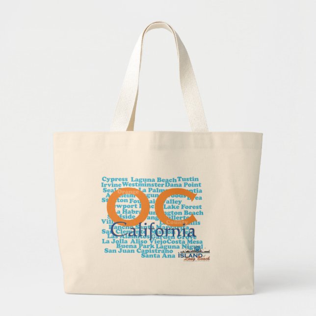 The OC - Orange County, California Large Tote Bag (Front)