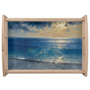 The Ocean Keeps Secrets – A Compelling Seascape Serving Tray