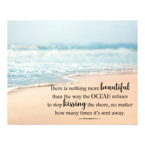 The Ocean Kisses The Shore Inspirational Beach Poster