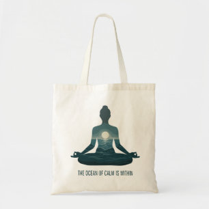 "The Ocean of Calm is Within" Yoga Meditation  Tote Bag